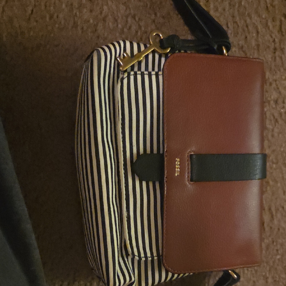 Fossil Women's Kinley Striped Crossbody Bag
